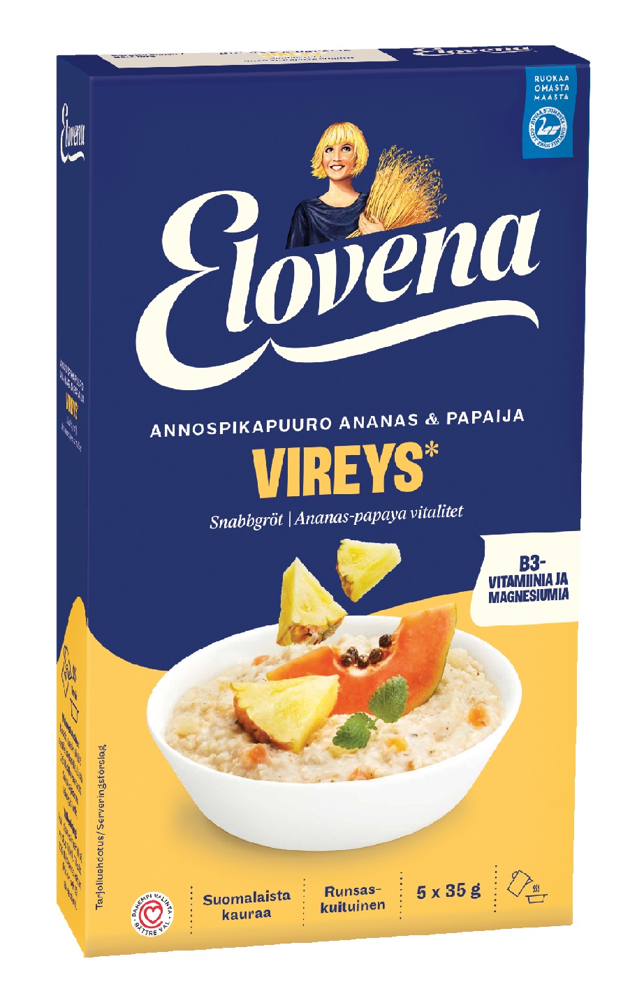 Elovena Instant porridge pineapple-papaya vitality 5x35g